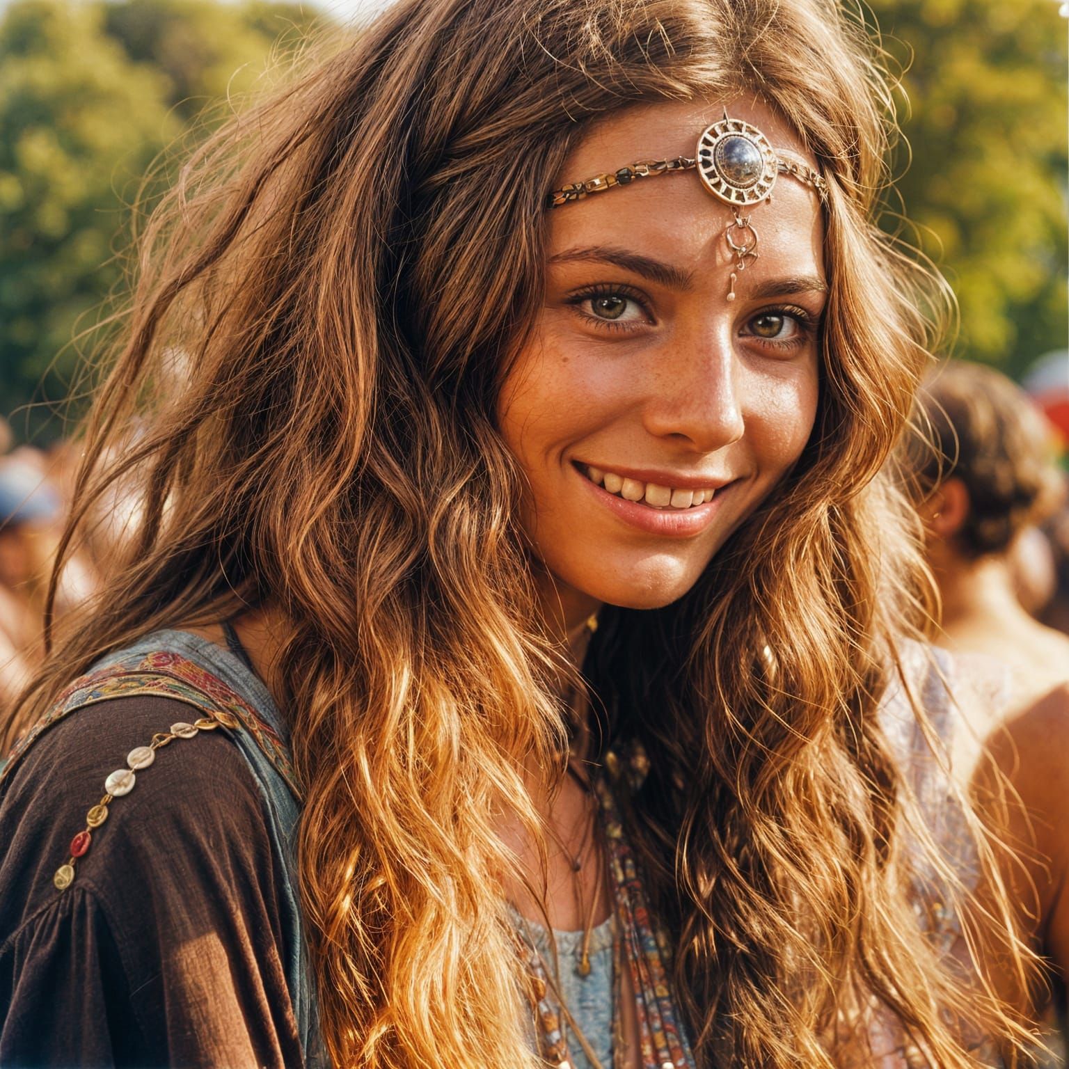 Hippy Girl at Woodstock Festival in 1969