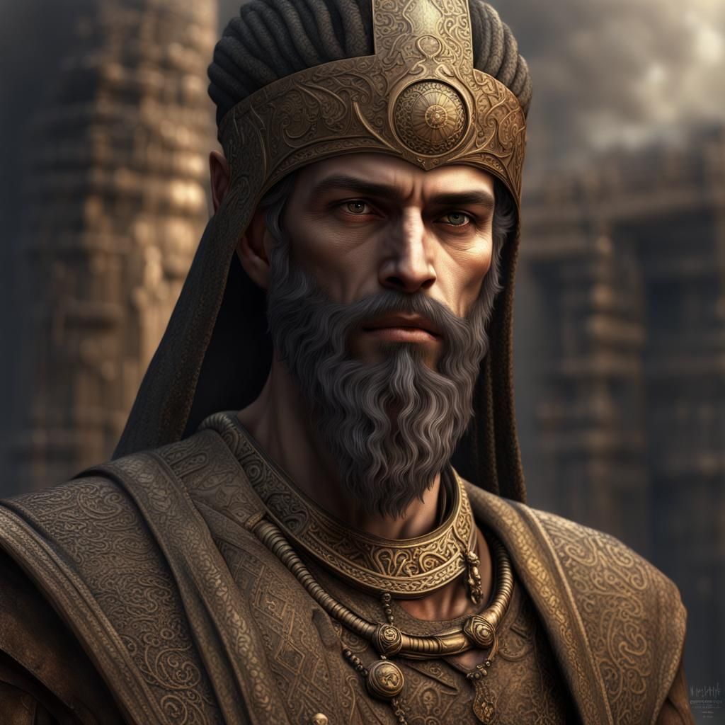 Steampunk Portrait of a Deep Elf with Persian Beard