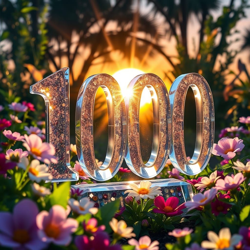 Crystal Number in Garden, Digital Art