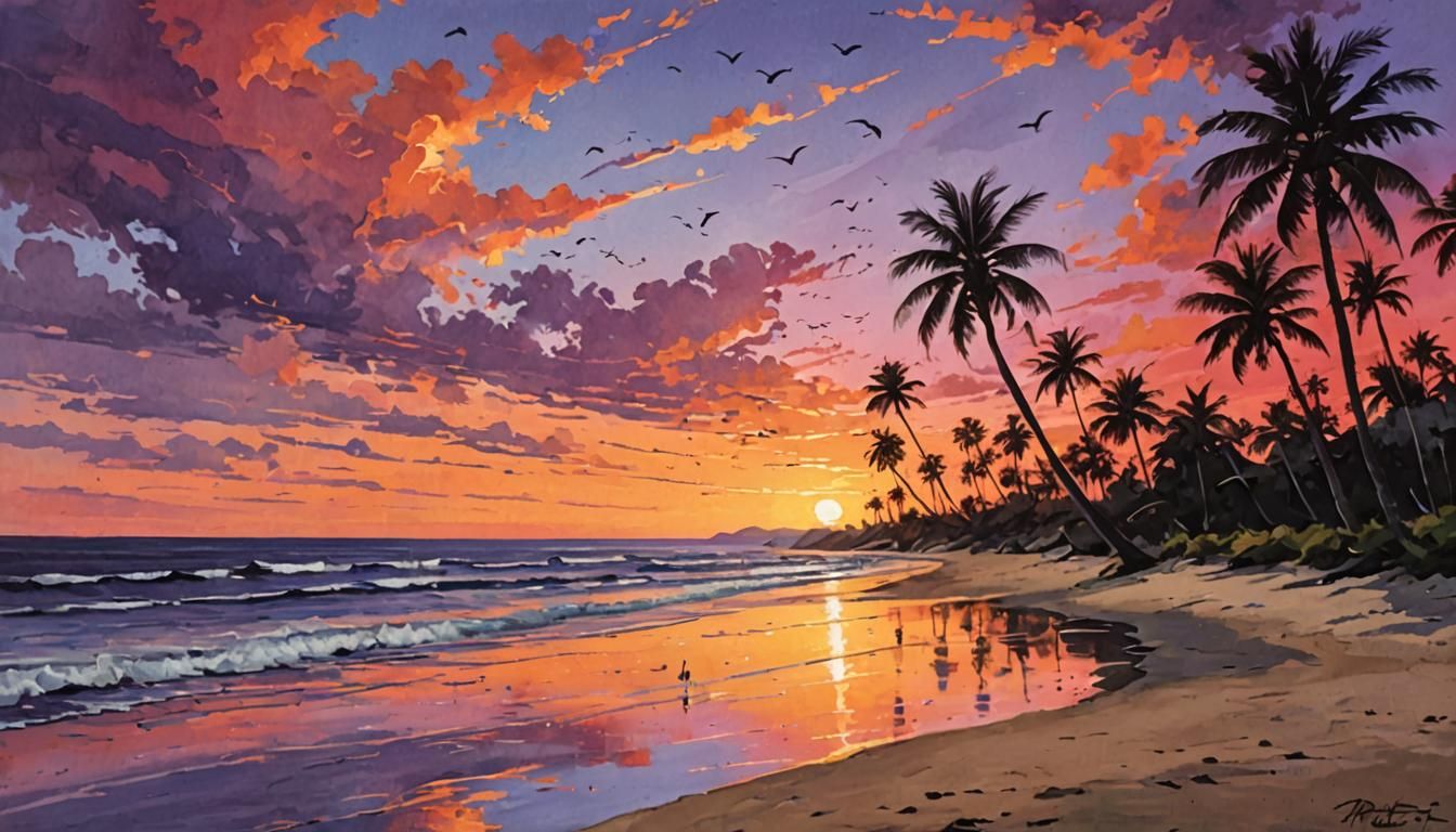 beautiful beach sunset