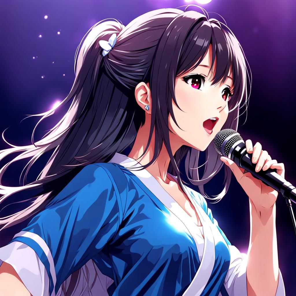 Korean Pop Singer in Anime Style