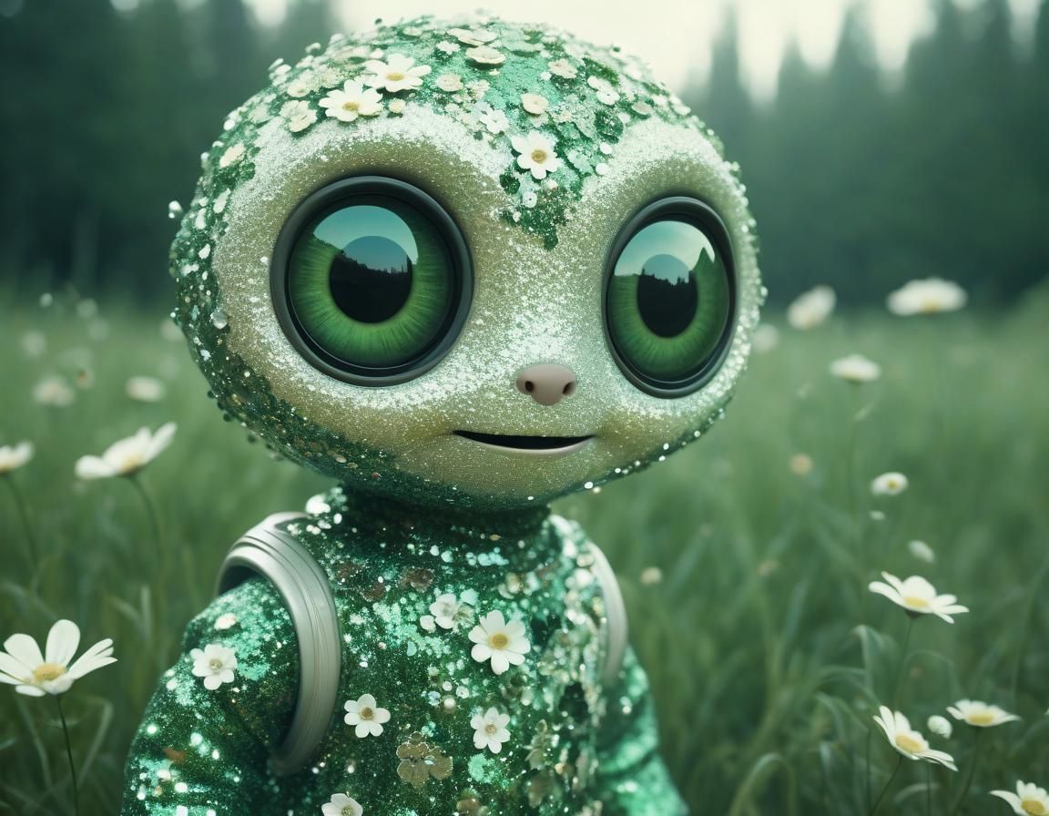 Ethereal Floral Creature Jae in Surreal Moonscape