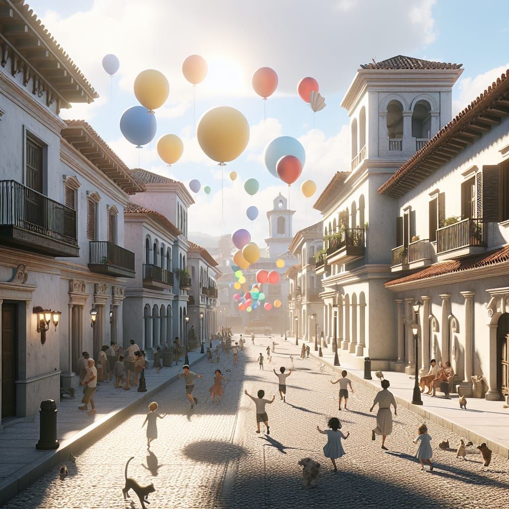 Vibrant Spanish Fiesta Scene in 8K Graphics Style