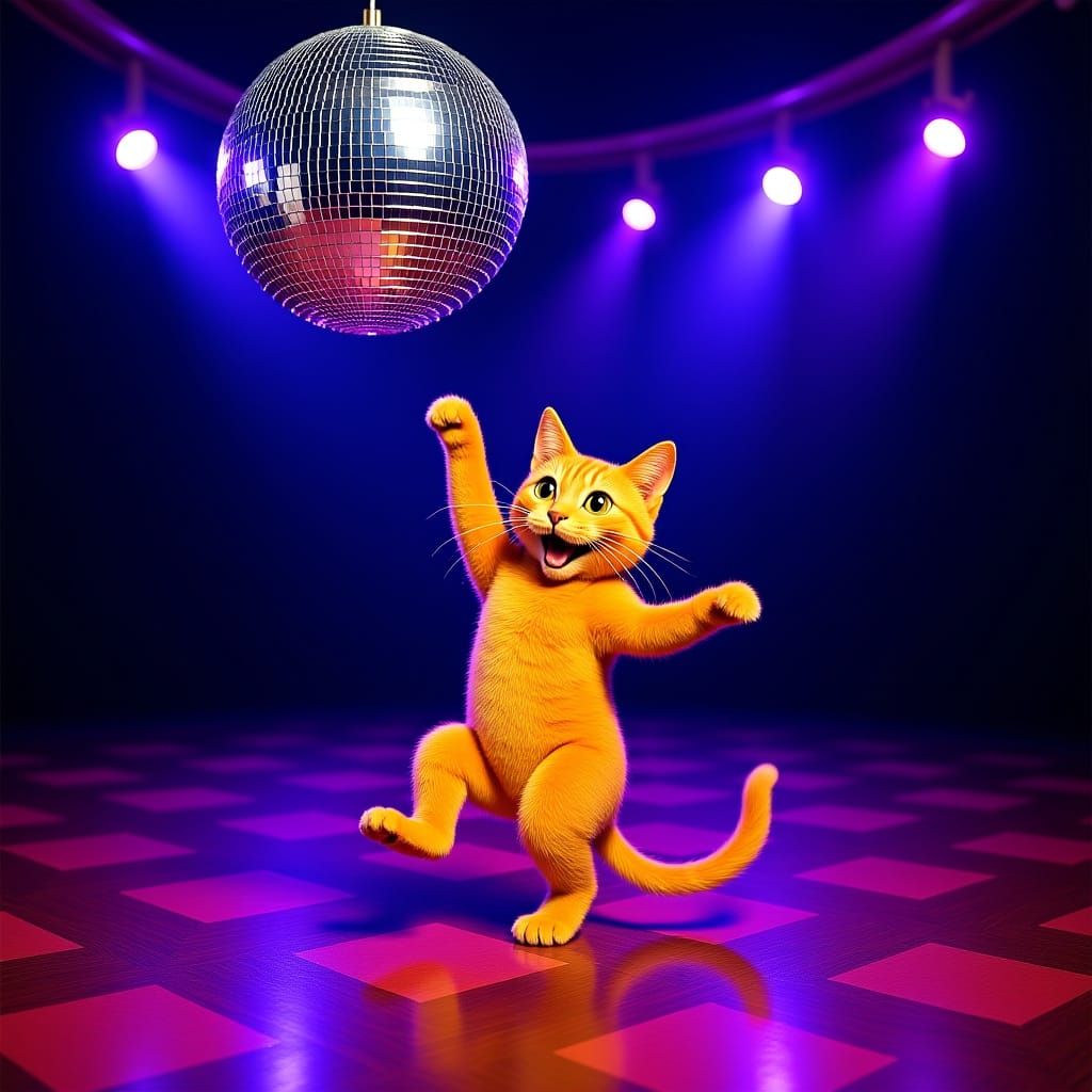 Boomer Cat Grooves Under the Disco Ball
