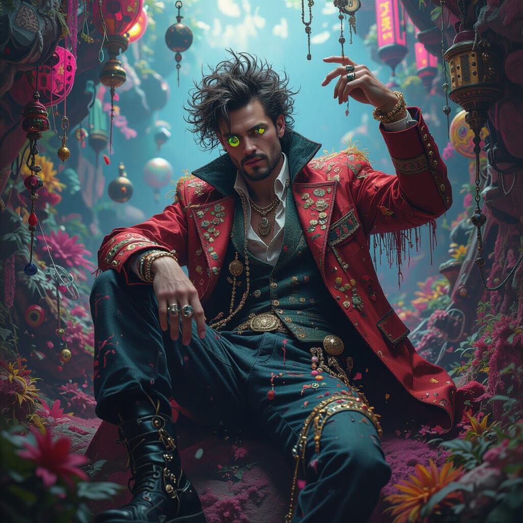 Futuristic Portrait with Eclectic Elements, Matte Painting S...