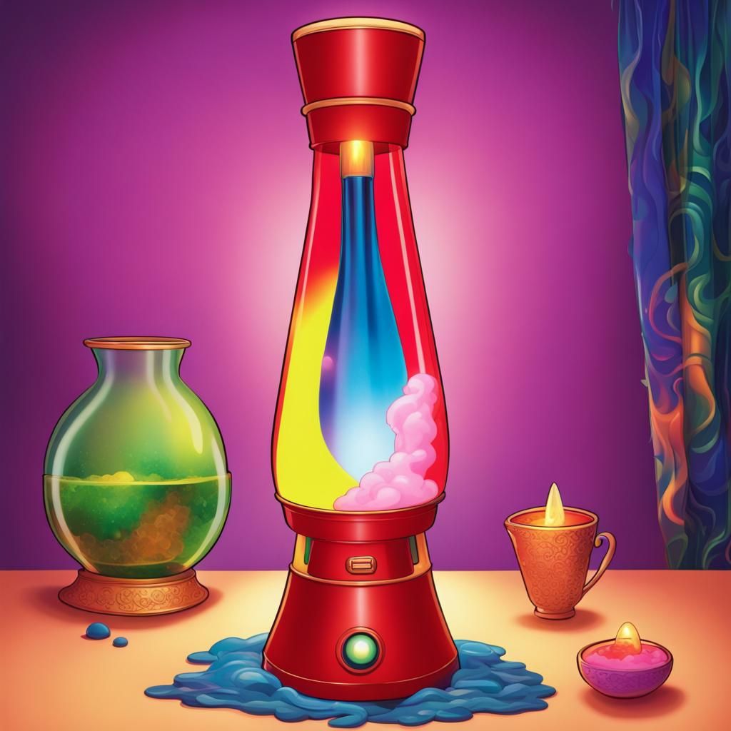 Lava lamp , I  Dream Of Jeannie  coming out of a lava lamp