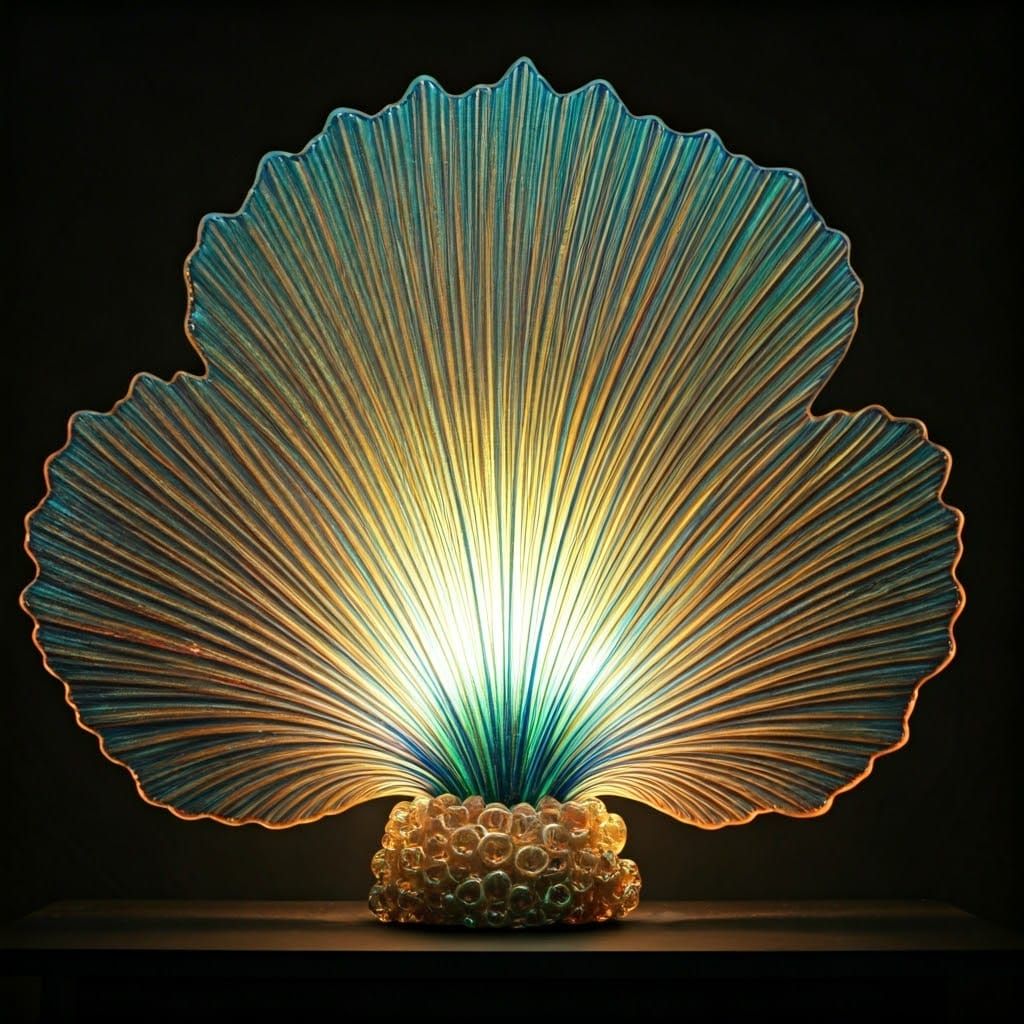 Marine Life Lamp: Glass Fan Coral Luminescence