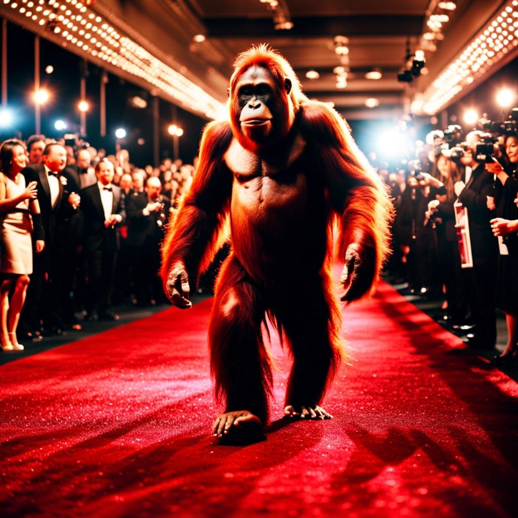 Glamorous Orangutan Struts Down the Red Carpet in Cinematic ...