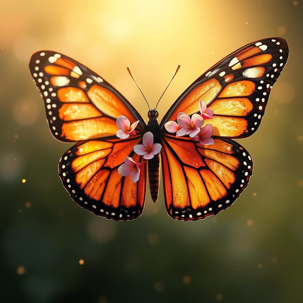 Majestic Monarch Butterfly in a Tapestry of Life and Beauty