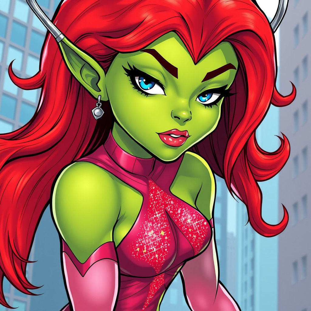 Alien Superheroine in the City