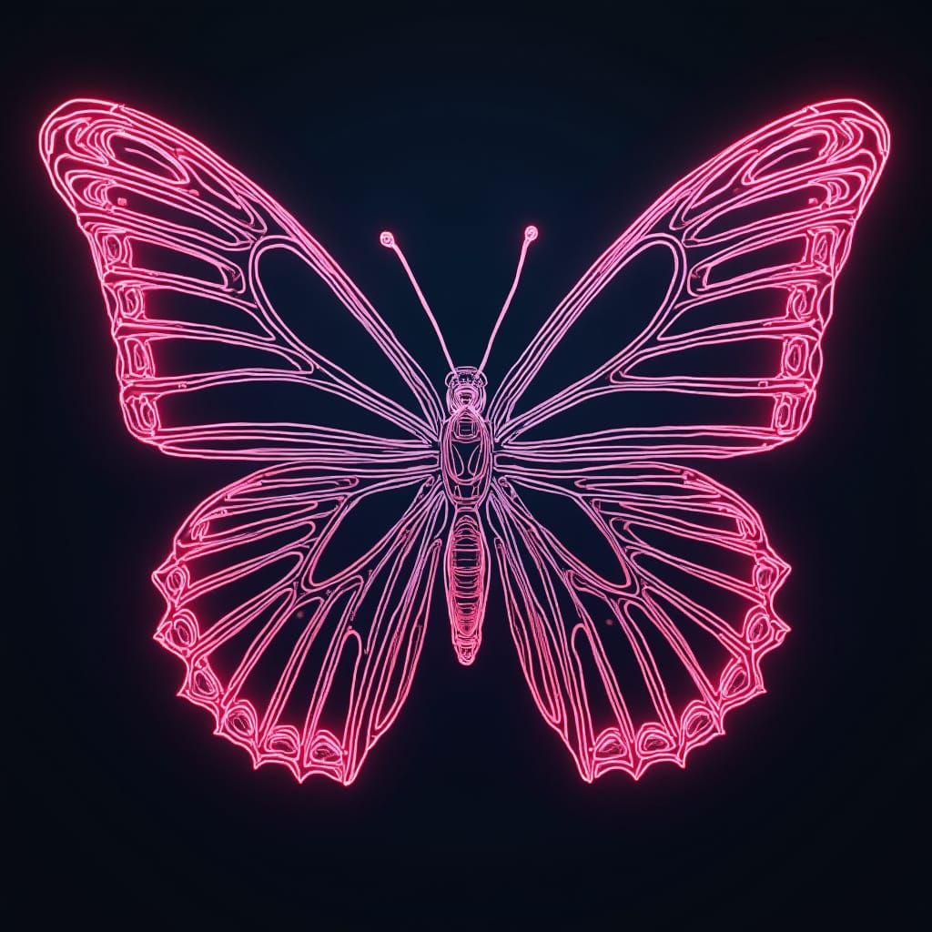 Cyberpunk Butterfly Emerges from Neon Vapors