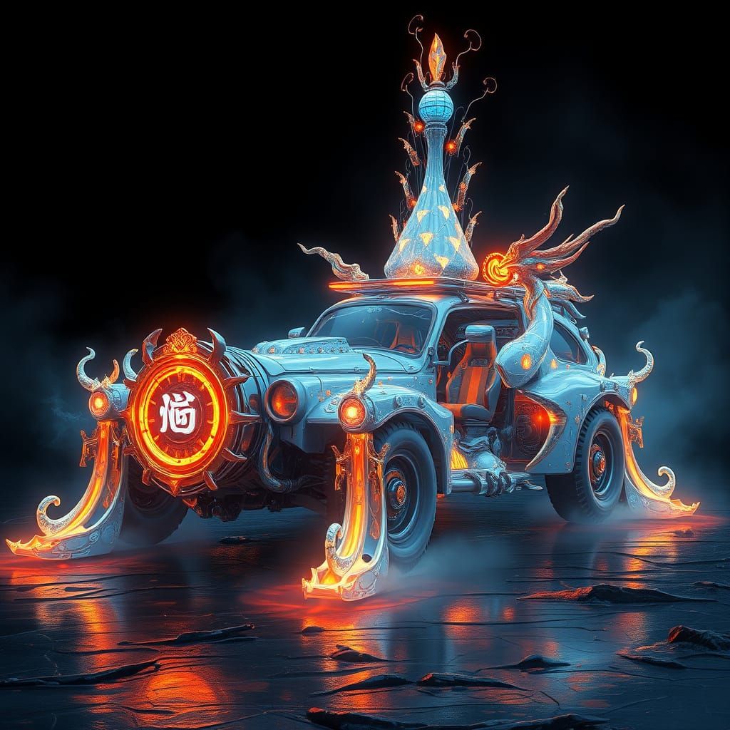 Majestic, Ethereal Vehicle in Dreamlike Realm