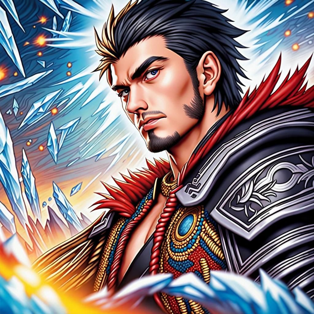 Anime Barbarian Warrior with Ice Details