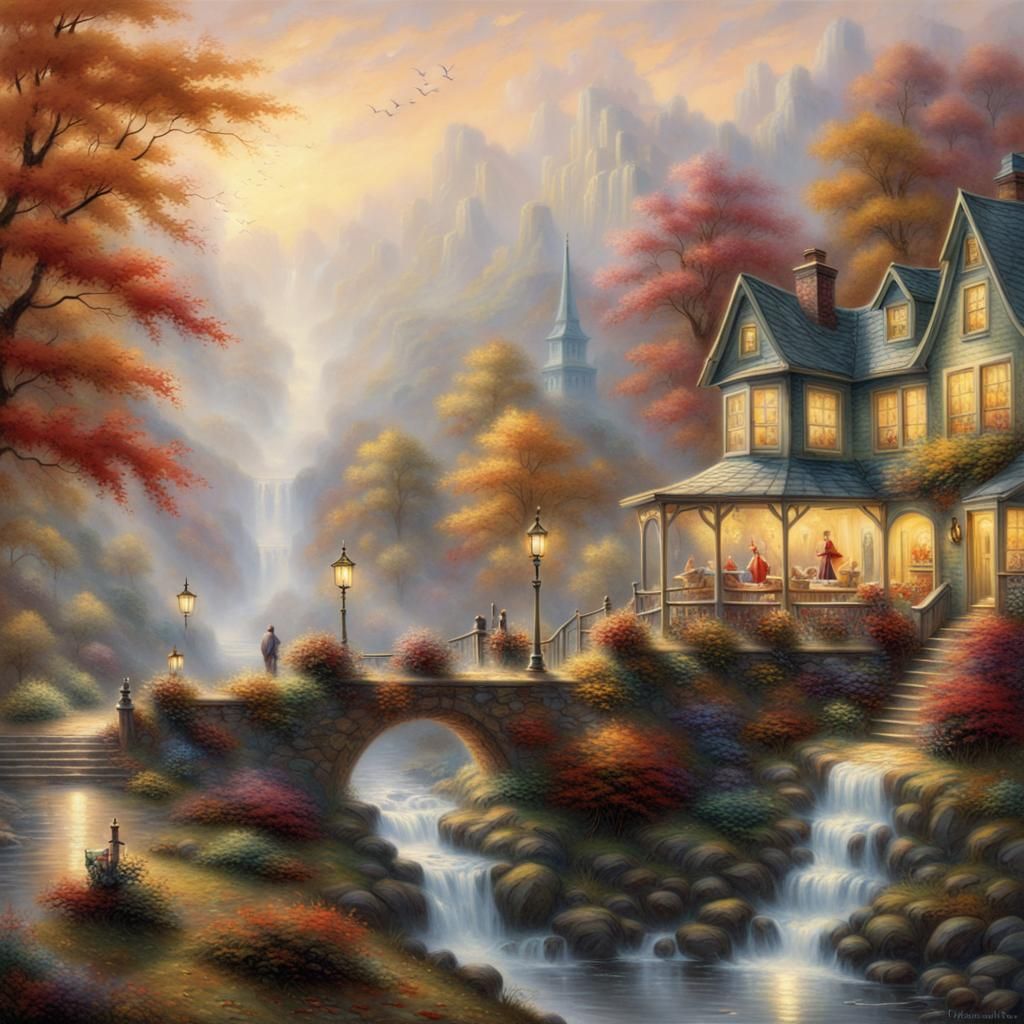 Autumn Coffee Cup in Ethereal Fantasy Style