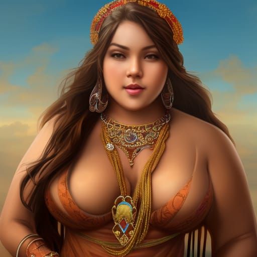 A Stunning Western Goddess in Elaborate Splendor