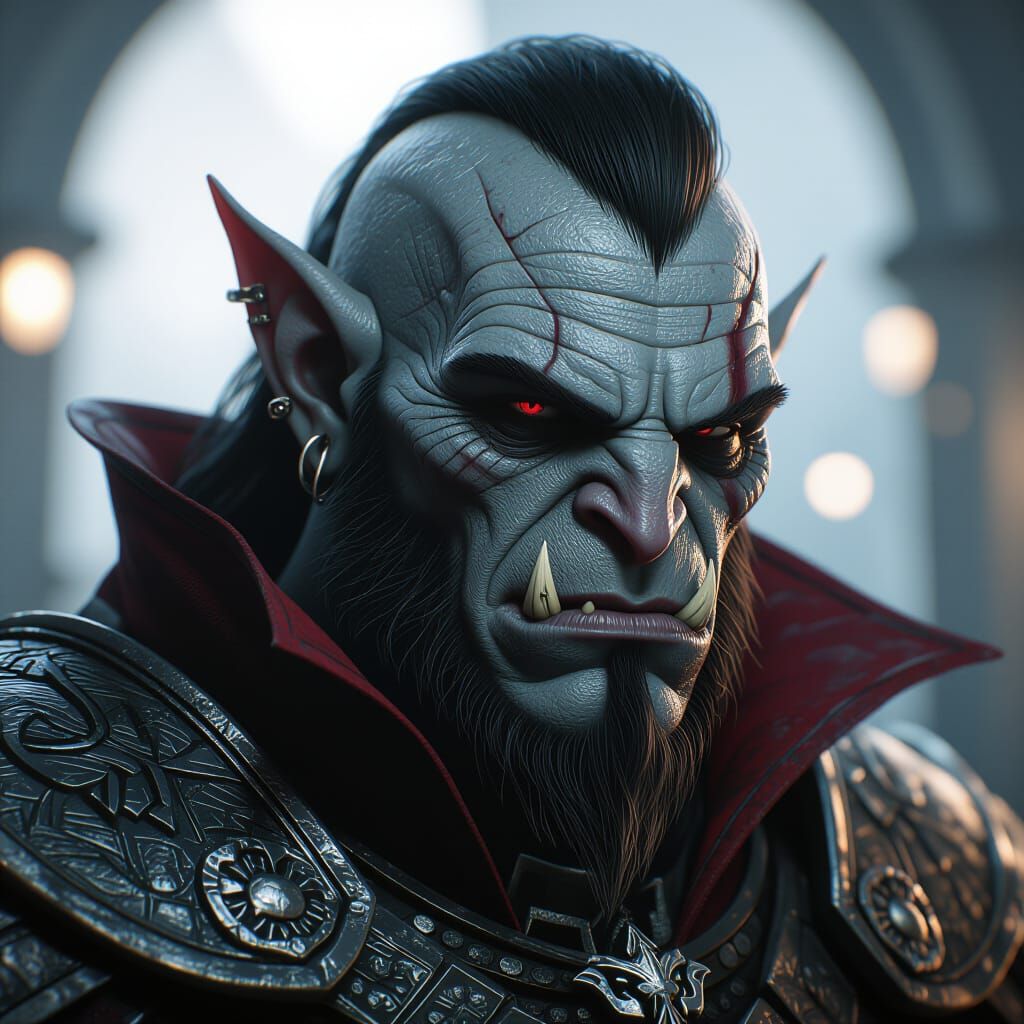 Orc Vampire Portrait in Dynamic Lighting