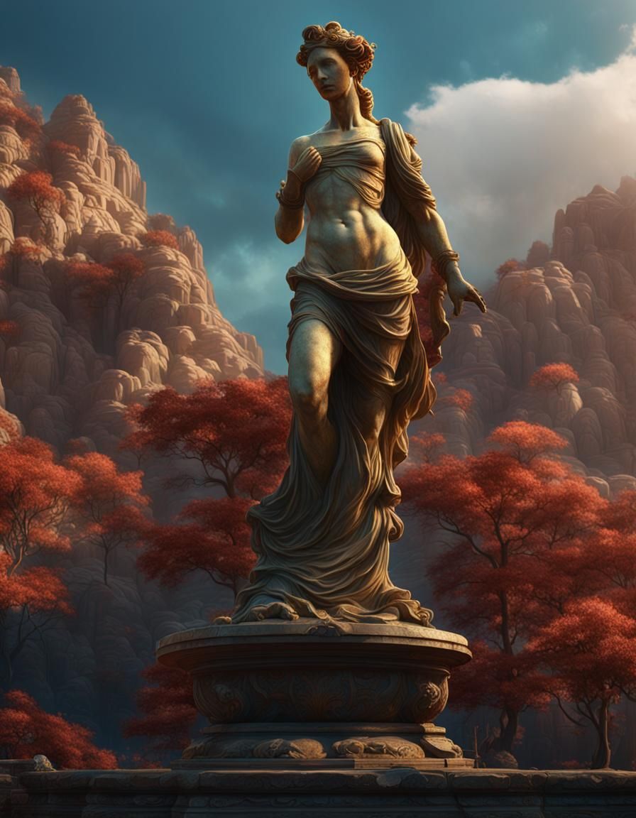 Headless Venus Statue in Detailed Matte Painting