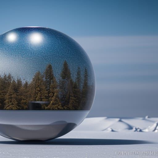 Apple Frozen Inside a Globe of Ice