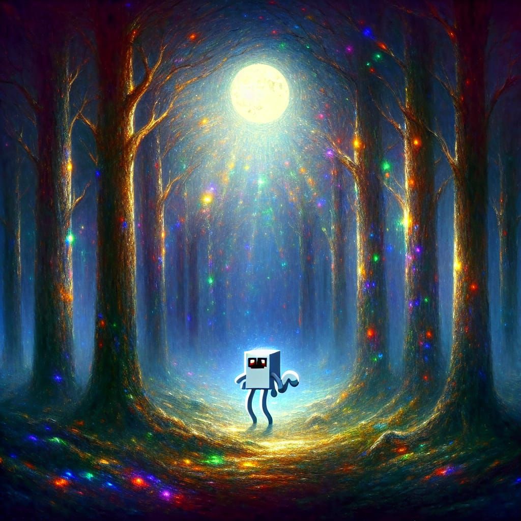 Moonlit Disco Scene with Sparklepants in Forest