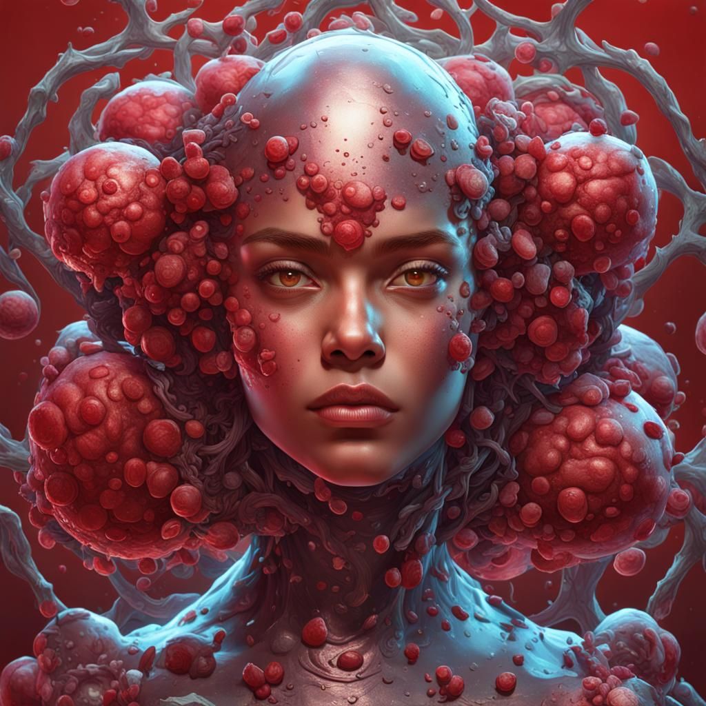 Blood Cell Portrait in Hyperdetailed Style