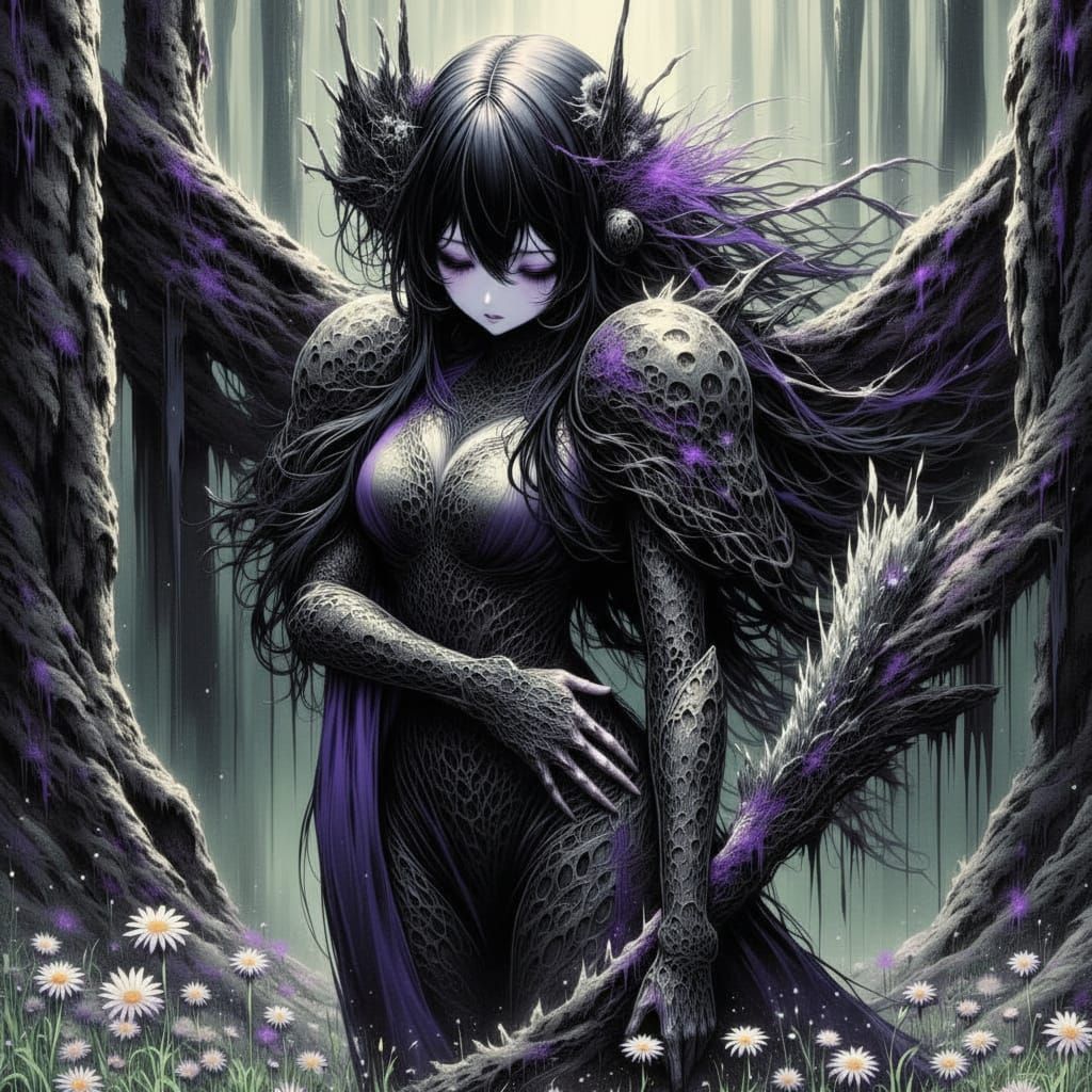 80s Anime Mecha Knight in Dark Sci-Fi Style