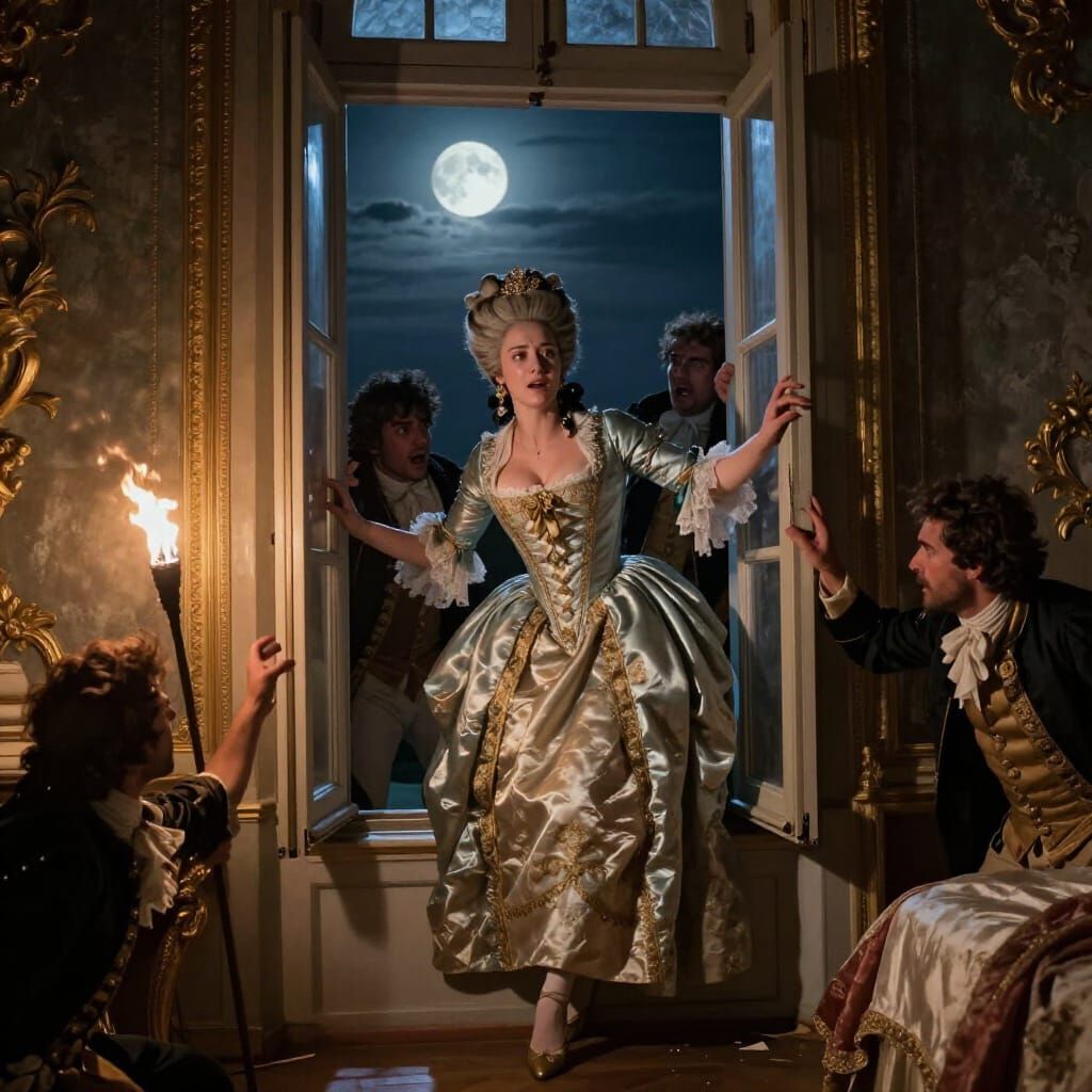 Marie Antoinette Escapes Palace Window During Revolution