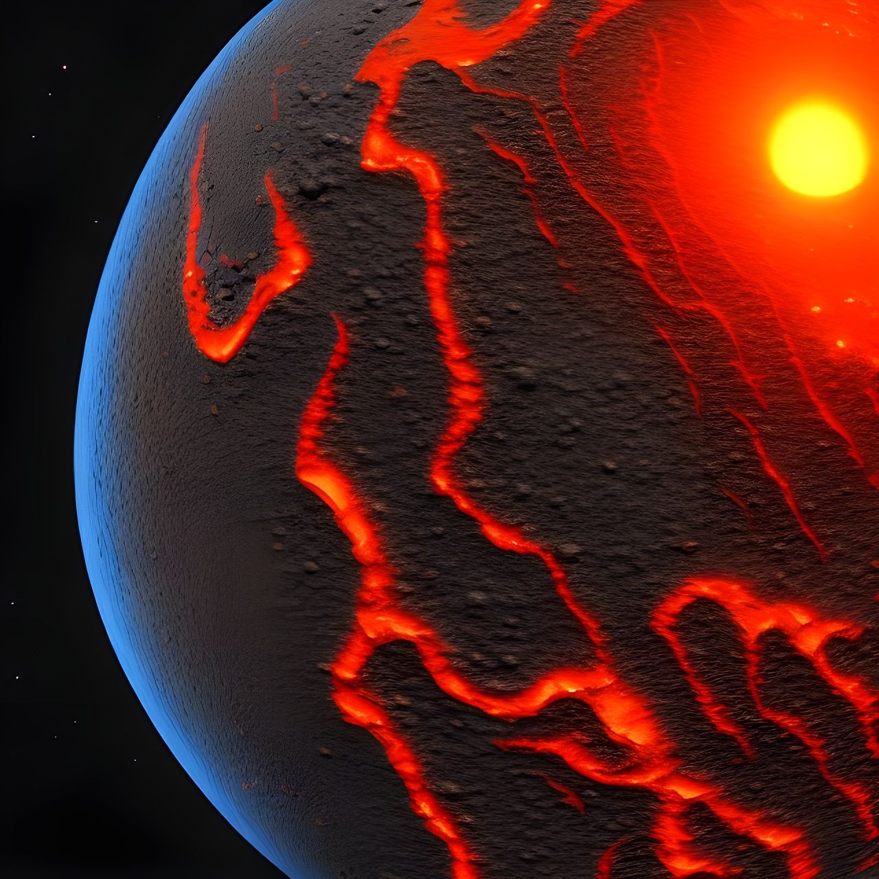 Photorealistic Lava Planet Landscape in 8k