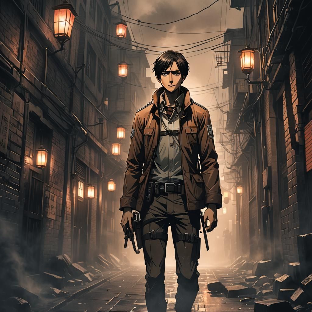 Aaron from Attack on Titan in Film Noir Style