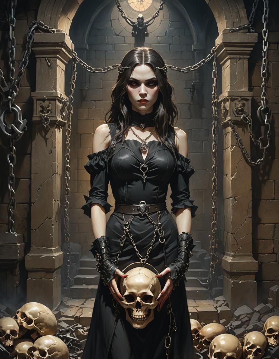 Vampire Rising: A Gothic Portrait in a Dungeon