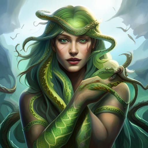 Captivating Creature with Snake Hair