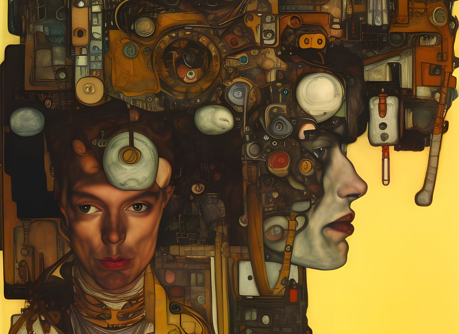 Dystopian Self-Aware Machines Inspired by Surrealism