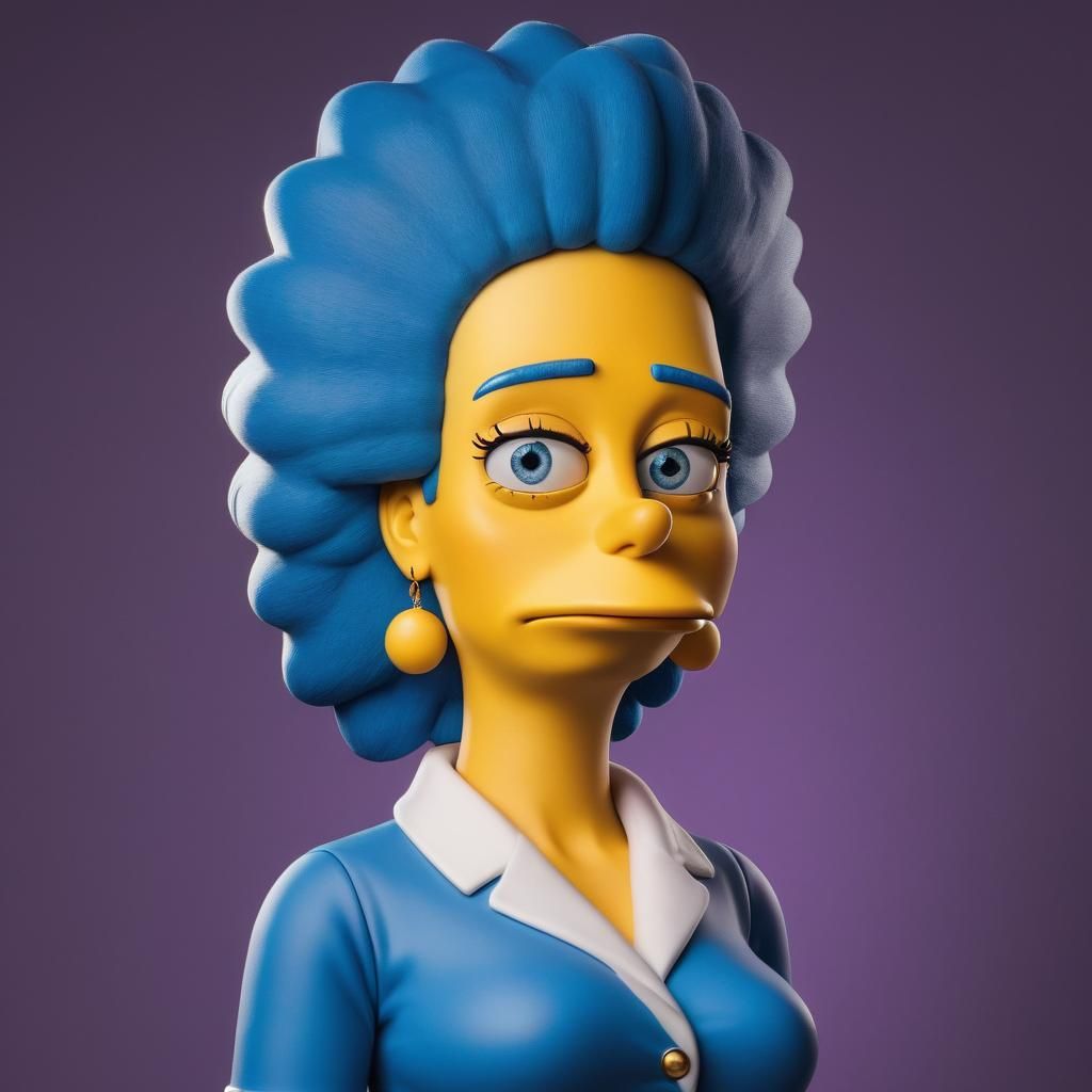 Marge Simpson Portrait with Loving Expression