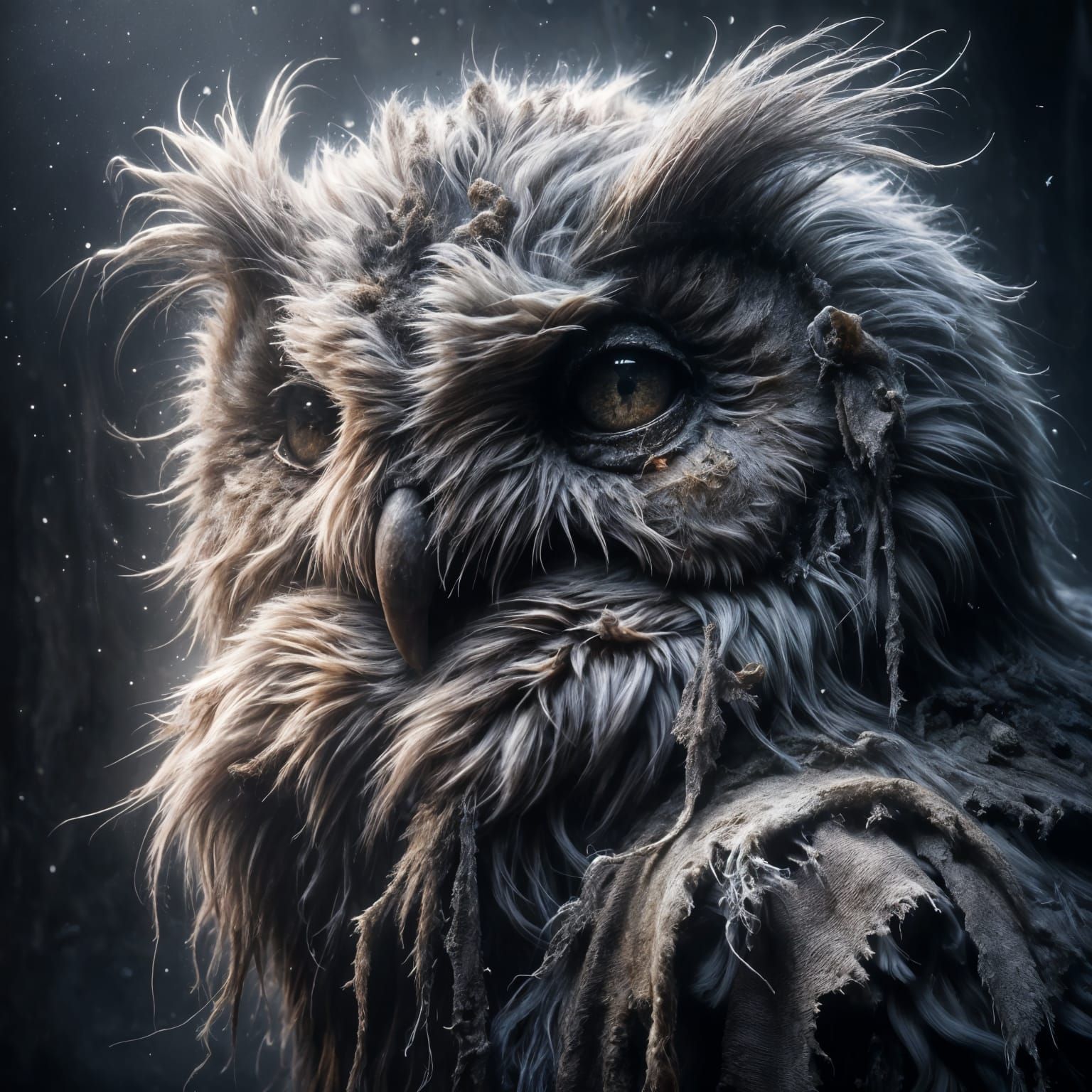 Photorealistic Portrait of a Wise Old Owl