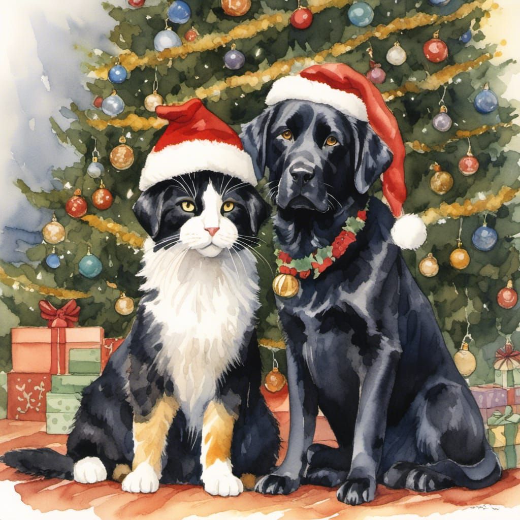 Festive Pets Celebrate Christmas