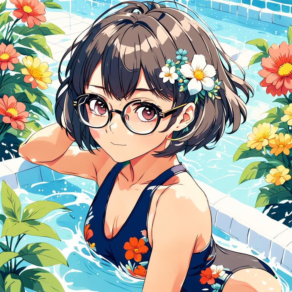 Cheeky Woman in 80s Anime Style