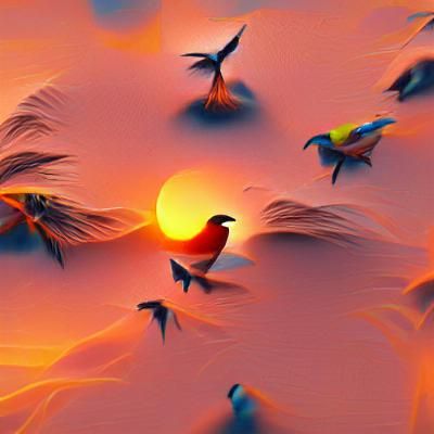 Birds Flying into a Beautiful Sunset in 8K