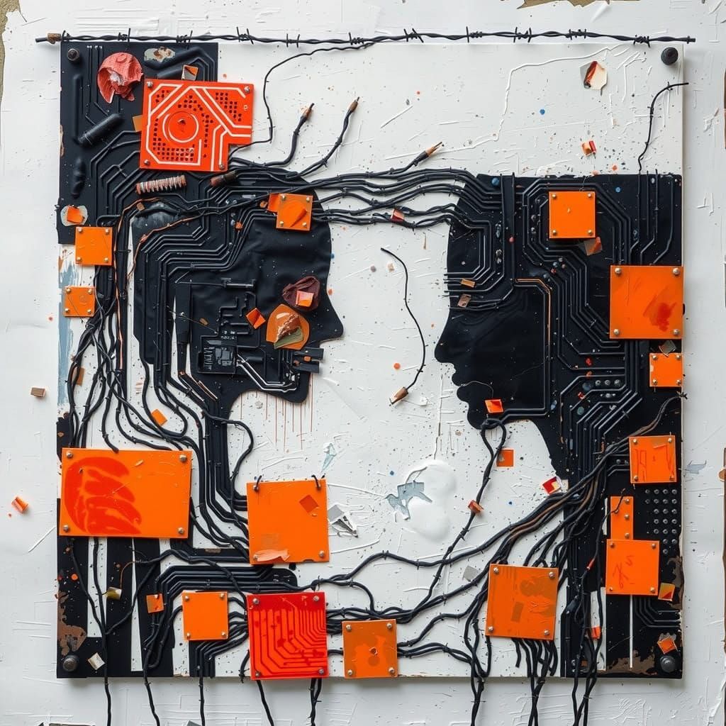 Cyberpunk Surrealism: Feminine Chaos in Thick Paint