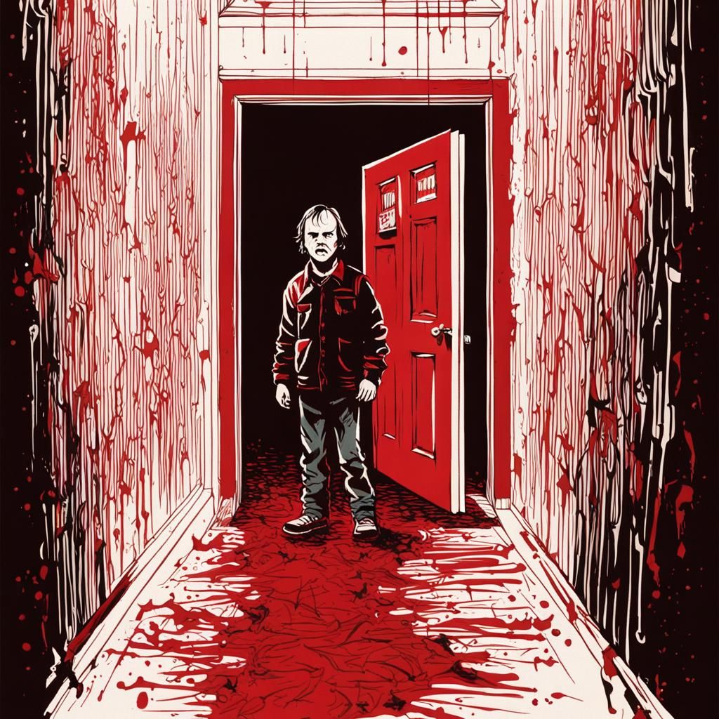 "The Shining" (1980):
Title: "Redrum"
Visual: Jack Torrance ...