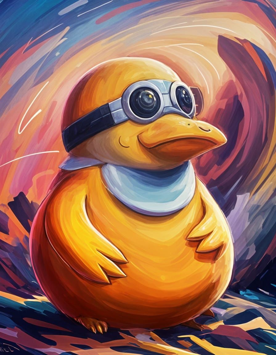 Colorful Psyduck Concept Art: AI-Generated Pokemon