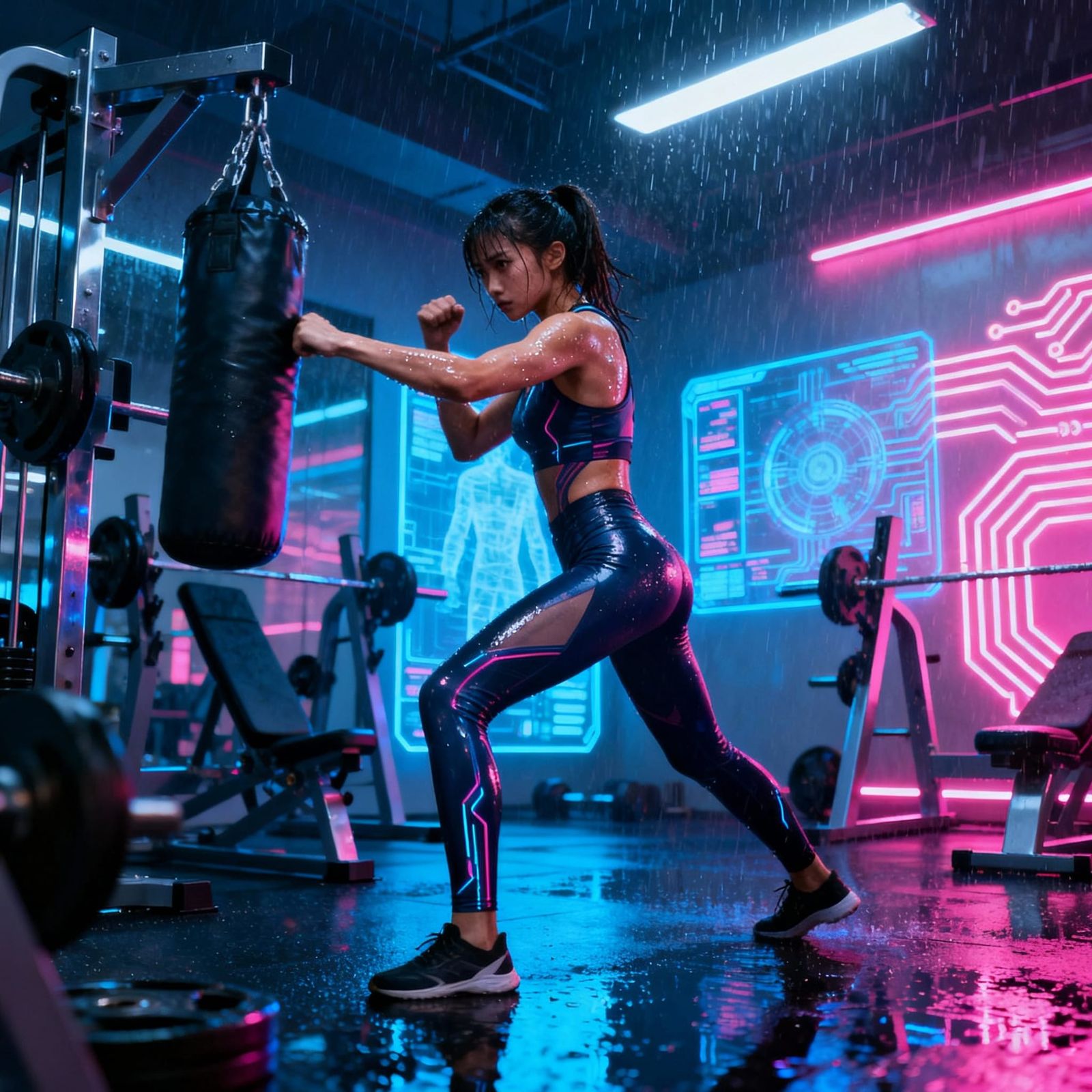 Cyberpunk Gym Training NFT Art