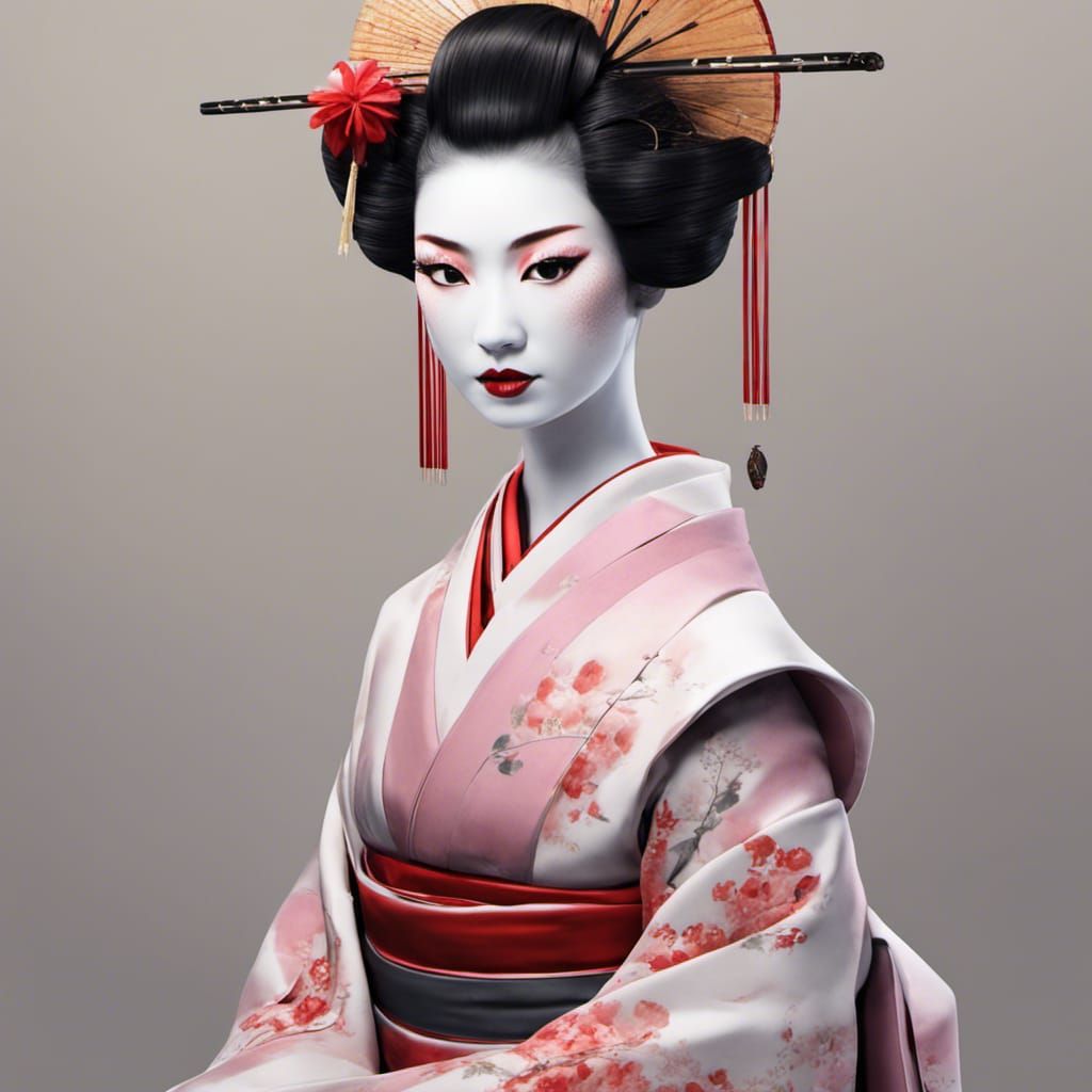 Elegant Geisha in Traditional Attire