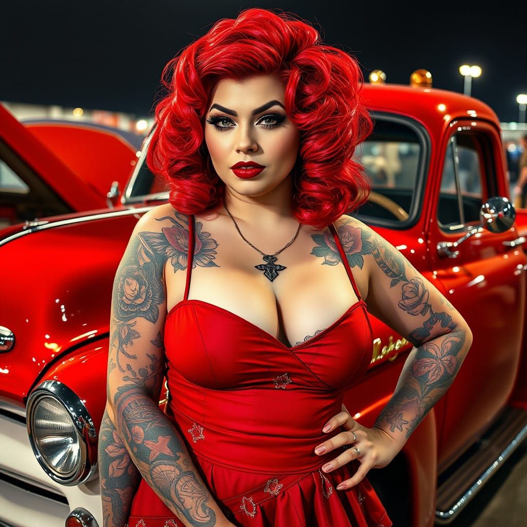Rockabilly Goddess with Vintage Victory Rolls