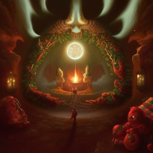 Spooky Santa's Grotto: A Dark Christmas Scene