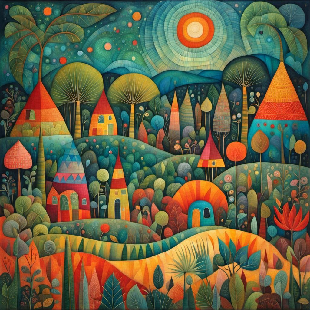 Detailed Jungle Landscape in Whimsical Style