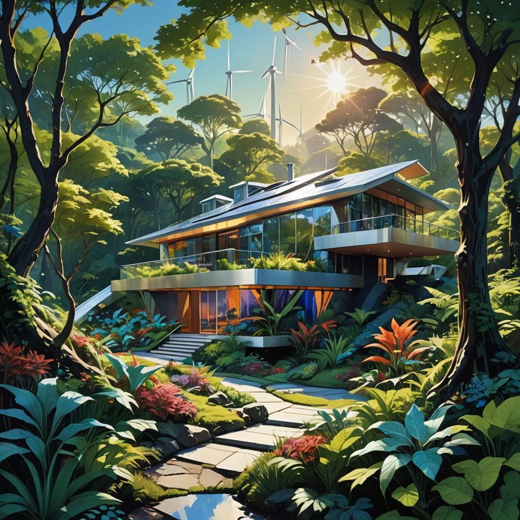 Harmonious Eco-House in a Futuristic Earthscape