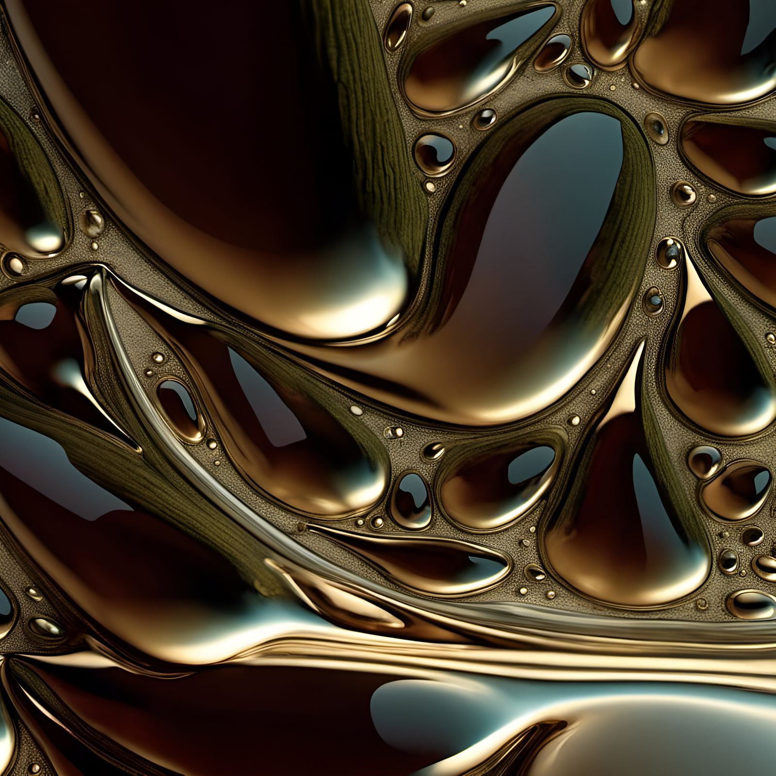 Complex Fractal Liquid Droplet Acrylic Art in 3D