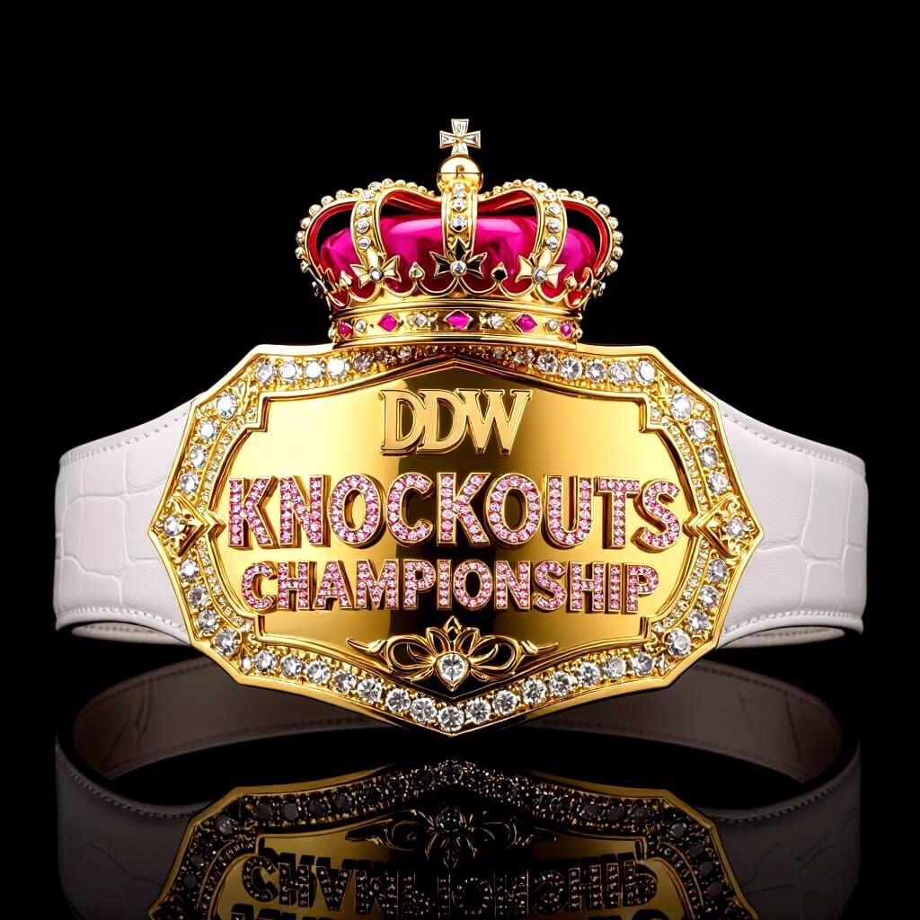 Gold Championship Belt with Diamond Crown