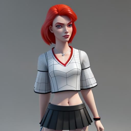 Redhead Vampire Queen in 3D Digital Art