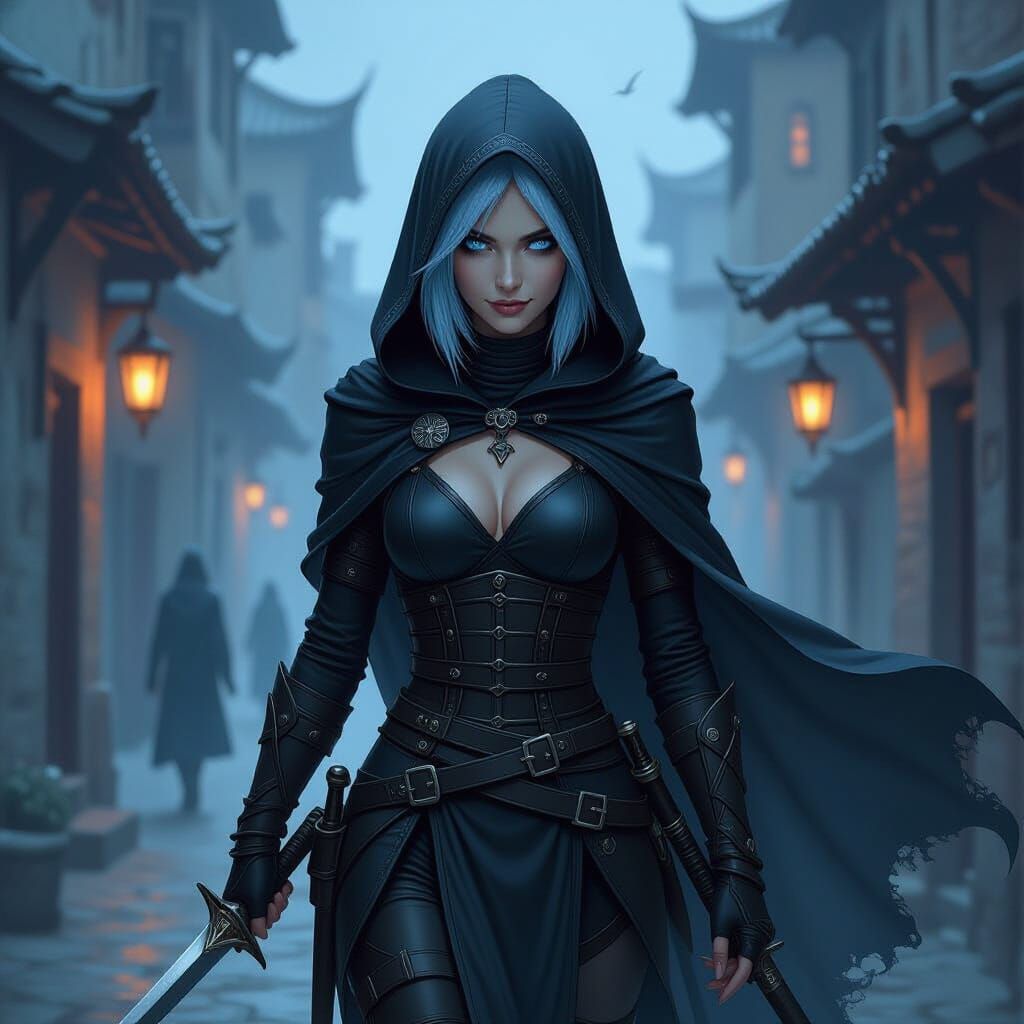 Moon Elf Assassin in Misty Slums