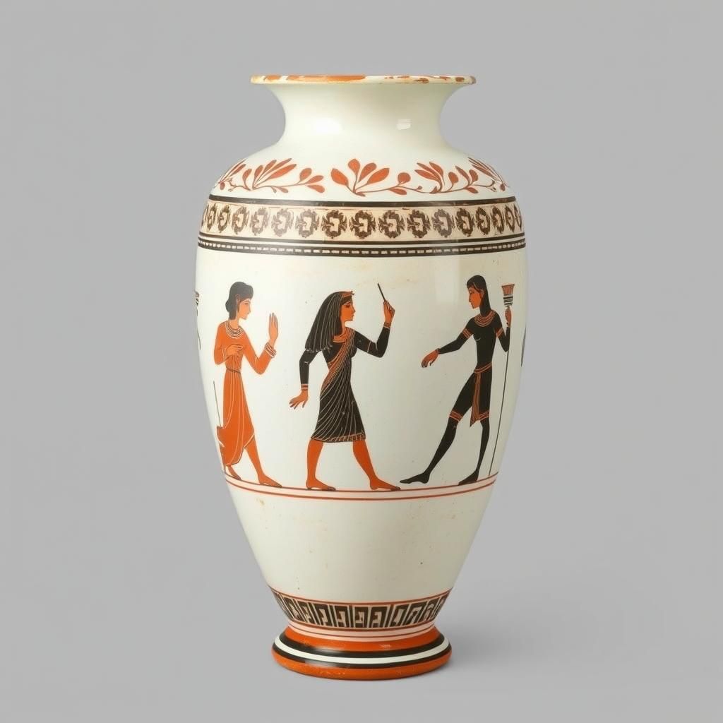 Classical Greek Alabastron Vase with Figures